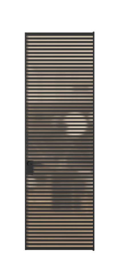 Алюминиевая дверь АЛПЛ040.07 Алюминий Черный Сатинированное оранжевое стекло, триплекс Цена 205010  | Volhovec