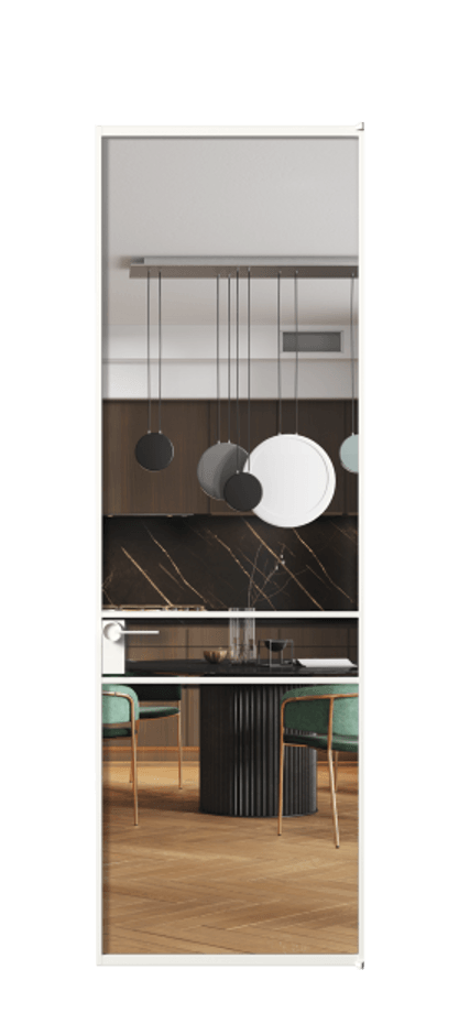 Алюминиевая дверь АЛПЛ040.02 Алюминий Белый Прозрачное стекло "Кристал Вижн", калёное Цена 139180  | Volhovec