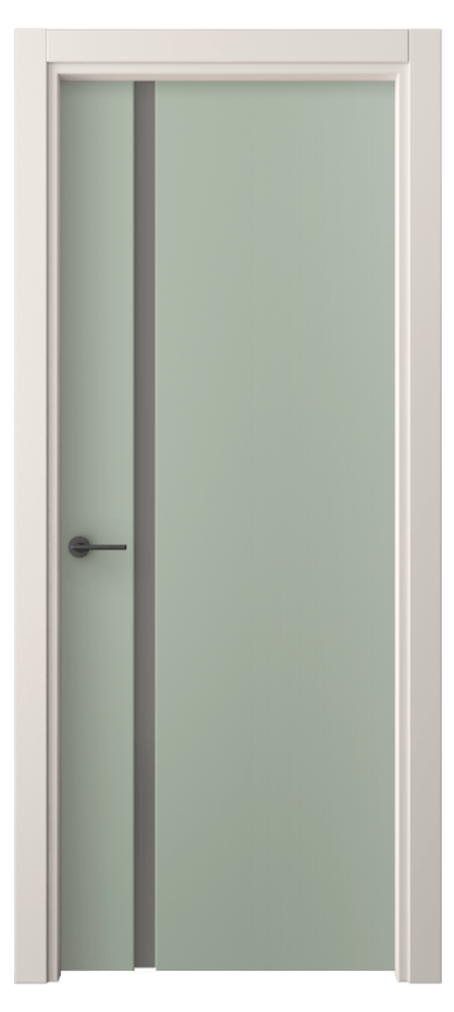 Межкомнатная дверь Freedom 4222 ПЭТ светло-оливковый Сатинированное серое стекло, триплекс Цена 259600 AMD | Volhovec