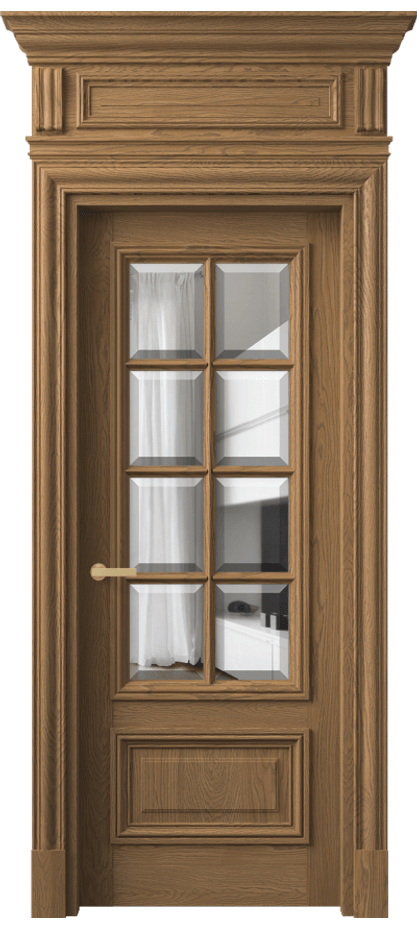 Межкомнатная дверь Antique 7316 Дуб мускатный матовый Прозрачное стекло с фацетом Цена 325100 ₽ | Volhovec