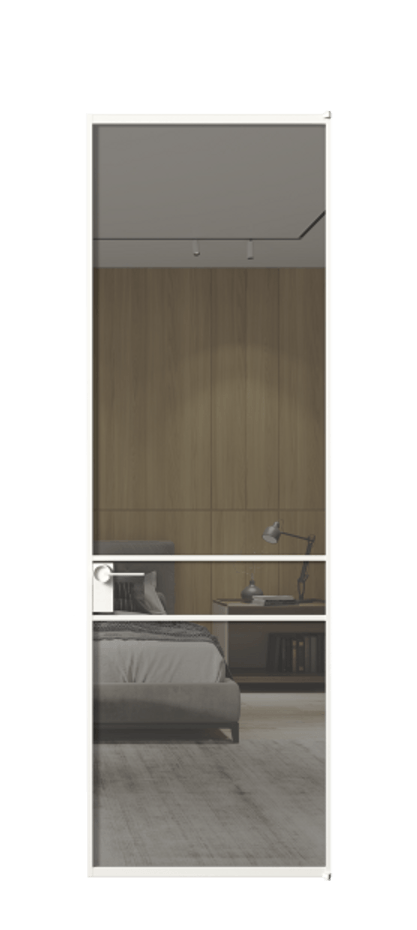 Алюминиевая дверь АЛПЛ040.02 Алюминий Белый Рефлективное серое стекло "Стопсол", калёное Цена 139180  | Volhovec