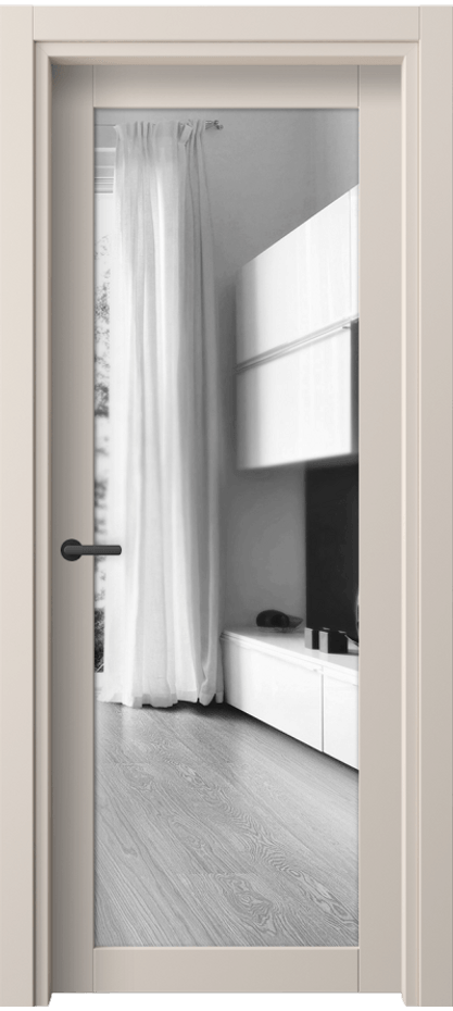 Межкомнатная дверь Neo 2102 ПЭТ пудровый бежевый Двустороннее зеркало, триплекс Цена 227270 AMD | Volhovec