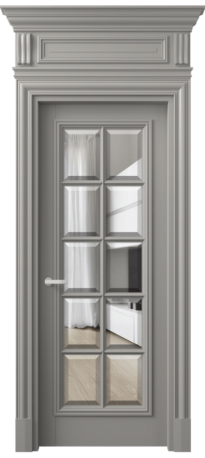 Межкомнатная дверь Antique 7310 Бук нейтральный серый Прозрачное стекло с фацетом Цена 202410 ₽ | Volhovec