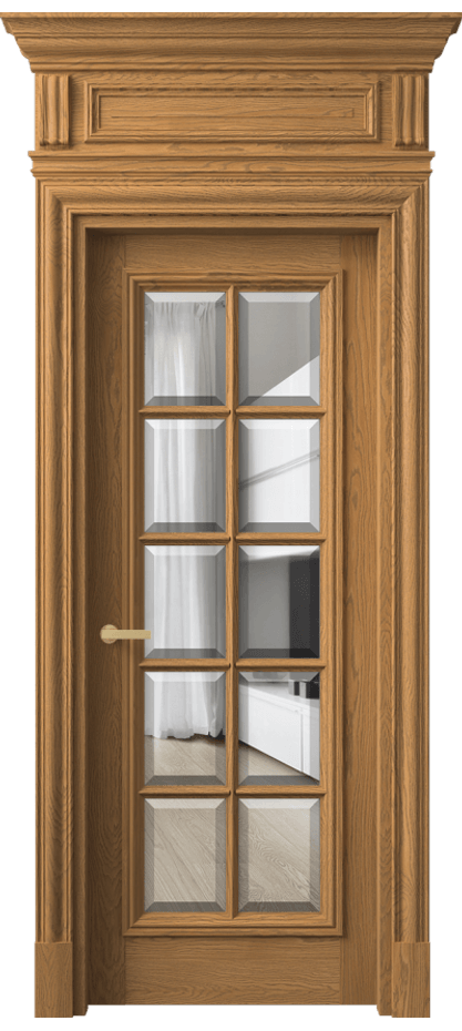 Межкомнатная дверь Antique 7310 Дуб солнечный матовый Прозрачное стекло с фацетом Цена 1993180 AMD | Volhovec