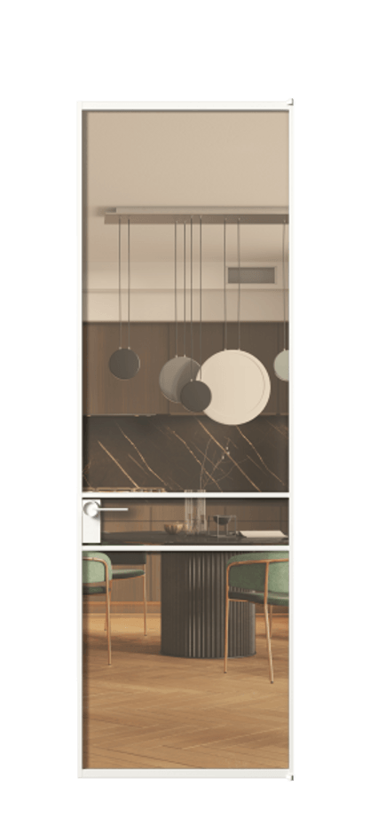 Алюминиевая дверь АЛПЛ040.02 Алюминий Белый Прозрачное оранжевое стекло, триплекс Цена 132140  | Volhovec