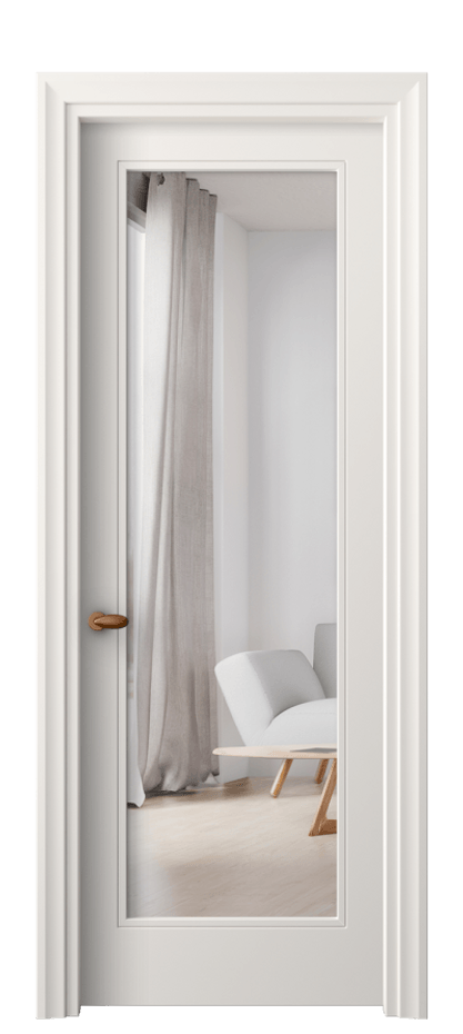 Межкомнатная дверь Esse 8502 Матовый пудровый белый Двустороннее зеркало, триплекс Цена 487580 AMD | Volhovec