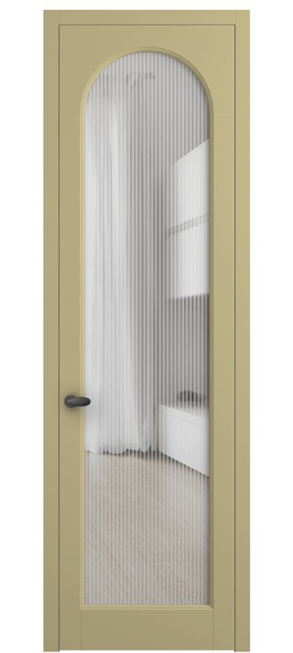 Межкомнатная дверь Palazzo 6804 Матовый белоснежный Рифлёное стекло "Moru", триплекс Цена 904600 AMD | Volhovec