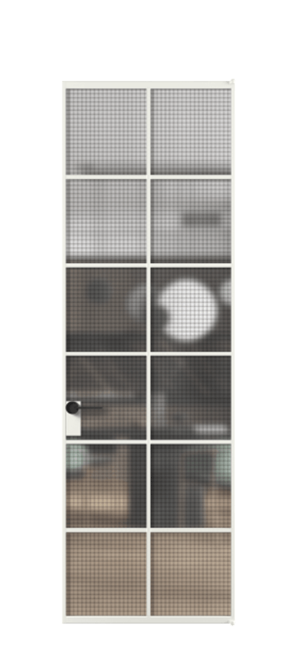 Алюминиевая дверь АЛПЛ040.05 Алюминий светло-серый Декоративное стекло с сеткой "Mesh silver", триплекс. Без короба АССР Цена 148420 Стоимость комплекта двери включает:
1. Полотно (600/650/700/750/800/850/900/950*2000-2400 мм).
2. Короб
3. Комплект фурнитуры (2 торцевые петли и магнитный замок с ответной планкой). Фабрика дверей Волховец 8 (800) 551 43 19 Алюминиевая дверь АЛПЛ040.05 Алюминий светло-серый Декоративное стекло с сеткой "Mesh silver", триплекс Цена 148420 | Volhovec