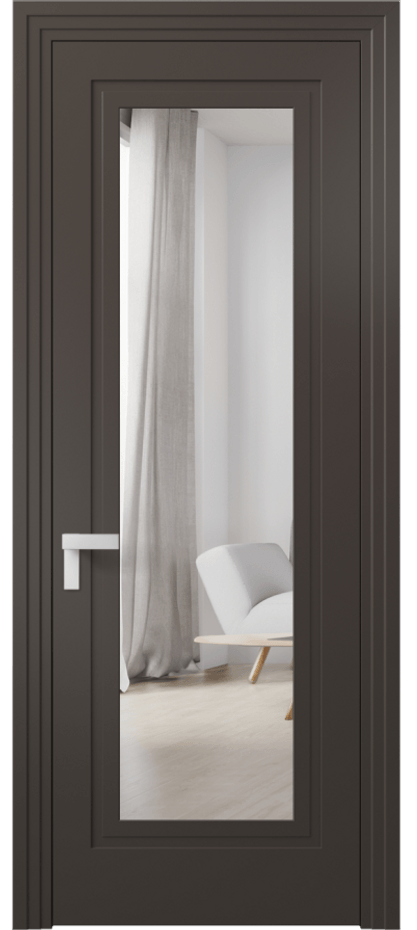 Межкомнатная дверь Rocca 8303 Матовый антрацит Двустороннее зеркало, триплекс Цена 91190 ₽ | Volhovec