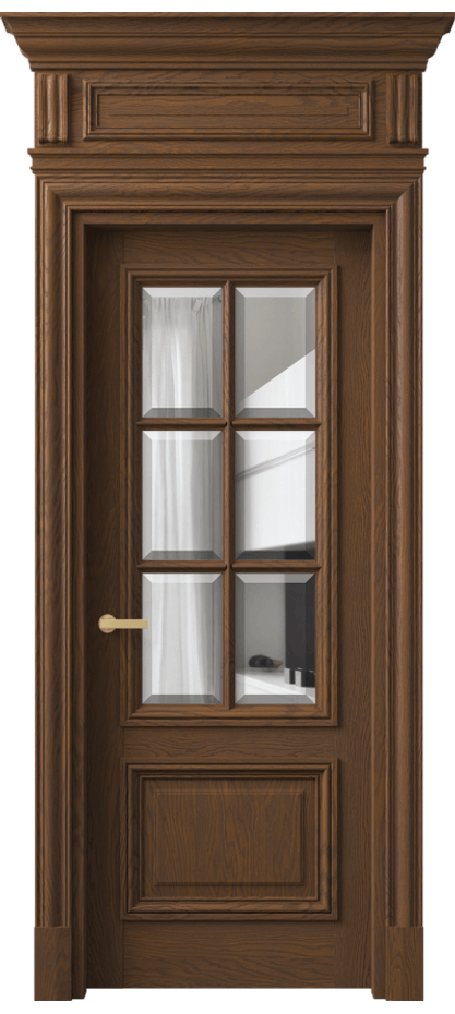 Межкомнатная дверь Antique 7312 Дуб каштановый матовый Прозрачное стекло с фацетом Цена 1993180 AMD | Volhovec