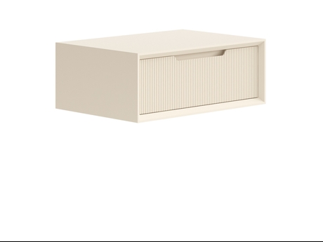 Мебель Тумба подвесная прикроватная Velvet 1 ящик. Цвет Матовый светло-бежевый. Материал Гладкая эмаль. Коллекция Тумба подвесная прикроватная Velvet 1 ящик. Картинка.