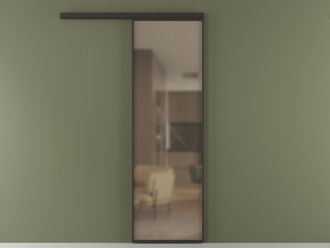 Перегородка Формато вдоль стены 1 створка АЛПР 040.01 Алюминий антрацит Сатинированное бронзовое стекло, триплекс. Цена 111940 ₽ 1. Полотно (800/2100 мм)
2. Комплект установки раздвижной системы
3. Базовый комплект фурнитуры
4.Ручка Рондо. Фабрика дверей Волховец 8 (800) 551 43 19 Перегородка Формато вдоль стены 1 створка АЛПР 040.01 Алюминий антрацит Сатинированное бронзовое стекло, триплекс Цена 111940 ₽ | Volhovec