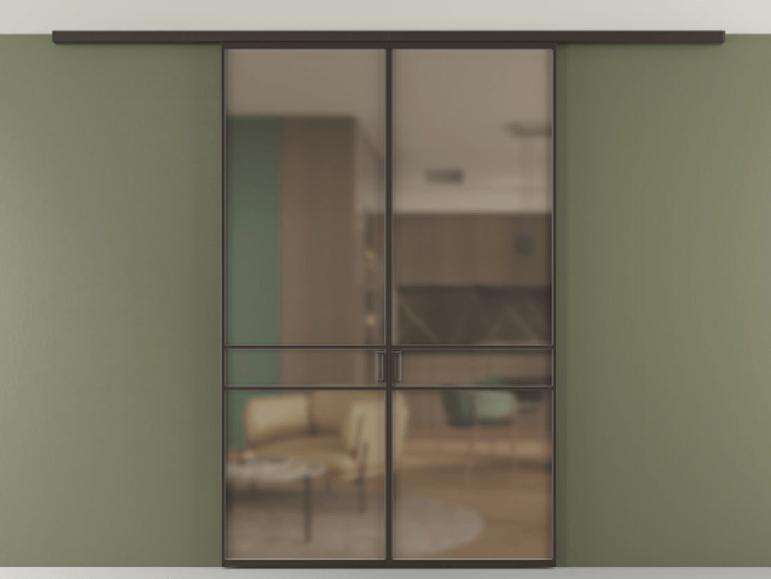 Перегородка Формато вдоль стены на потолок 2 створки АЛПР 040.02 Алюминий антрацит Сатинированное бронзовое стекло, триплекс. Цена 214360 ₽ 1. Полотно 2 шт. (800/2100 мм)
2. Комплект установки раздвижной системы
3. Базовый комплект фурнитуры
4.Ручка Рондо. Фабрика дверей Волховец 8 (800) 551 43 19 Перегородка Формато вдоль стены на потолок 2 створки АЛПР 040.02 Алюминий антрацит Сатинированное бронзовое стекло, триплекс Цена 214360 ₽ | Volhovec