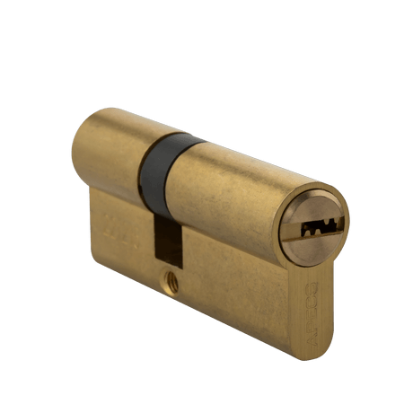 Фурнитура для дверей Цилиндр асимметричный ключ-ключ. Цвет Золото. Коллекция Цилиндр асимметричный ключ-ключ. Картинка.