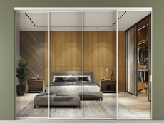 Перегородка Формато внутри проёма 4 створки с синхронным механизмом