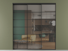 Перегородка Формато внутри проёма 3 створки с синхронным механизмом