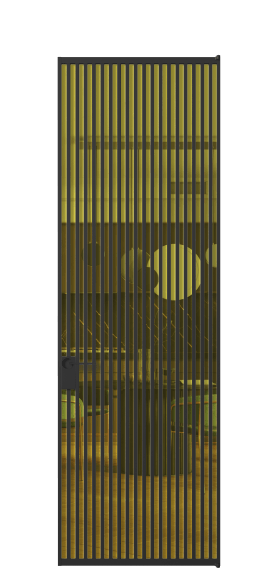 Дверь межкомнатная АЛПЛ040.07 ПРОЗ ЖЕЛ ЧЕР. Цвет Алюминий Черный. Материал Алюминий. Коллекция Formato. Картинка.